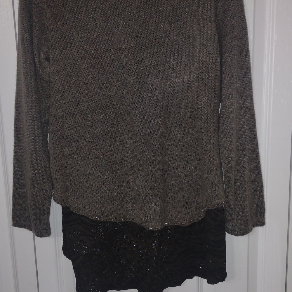 Brown and Black Knit Sweater
